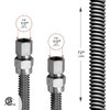 Flextron Gas Line Hose 5/8'' O.D. x 72'' Length with 1/2" FIP Fittings, Stainless Steel Flexible Connector FTGC-SS12-72B